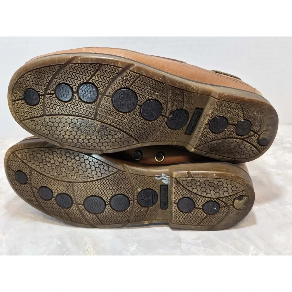 Timberland 3-Eye Boat‎ Shoes Mens 8.5M Brown Leather Classic Preppy GUC
